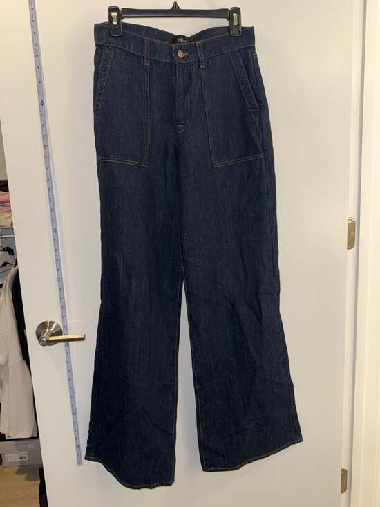 7 For All Mankind Denim - 7 For All Mankind High-Waist Wide Leg Patch Pocket Jeans
